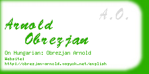 arnold obrezjan business card